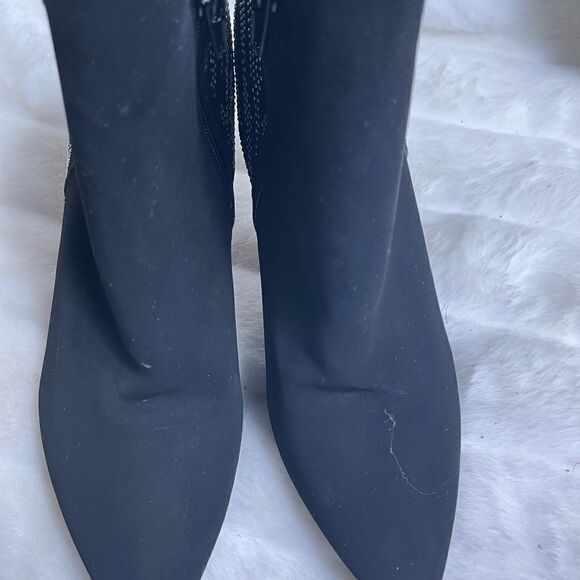 Me too  Eliza black faux suede ankle boots embellished with  silver studs SZ11M - Picture 8 of 11